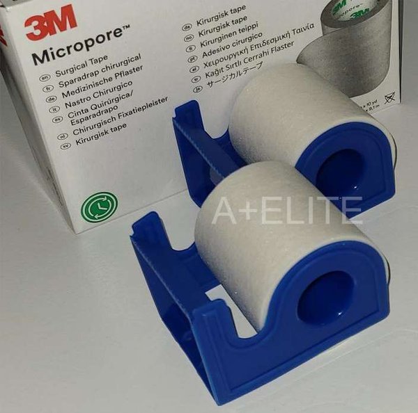 3M MICROPORE Paper Surgical Tape With Dispenser 2x10Yds White Eyelash  Extension -TWO- 1535-2